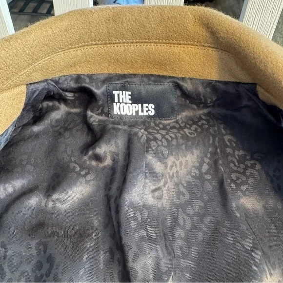 🧥 The Kooples Camel Wool Blend Long Coat | Men’s Small (Women’s Medium) | NWT - Picture 10 of 13